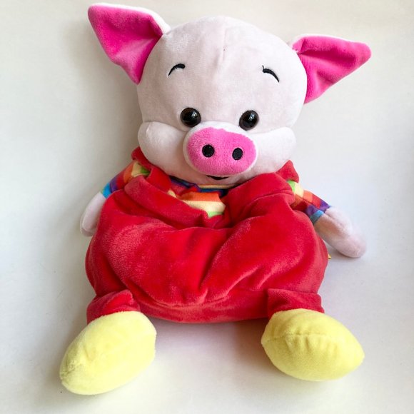 RARE European Pig Plush Stuffed Animal Norwegian Rainbow LGBT Vintage Zipper - Picture 6 of 12